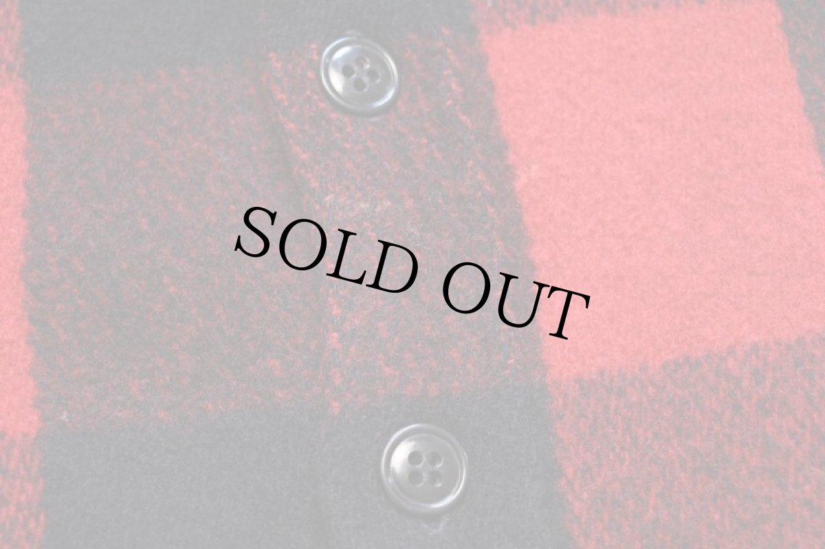 画像5: 70s Woolrichウールリッチ バッファローチェック ウール シャツジャケット 赤×黒 (5)