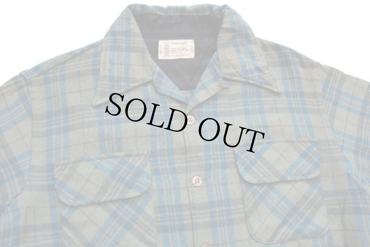 画像3: 70s Penneys TOWNCRAFT タータンチェック ウール オープンカラーシャツ M (3)
