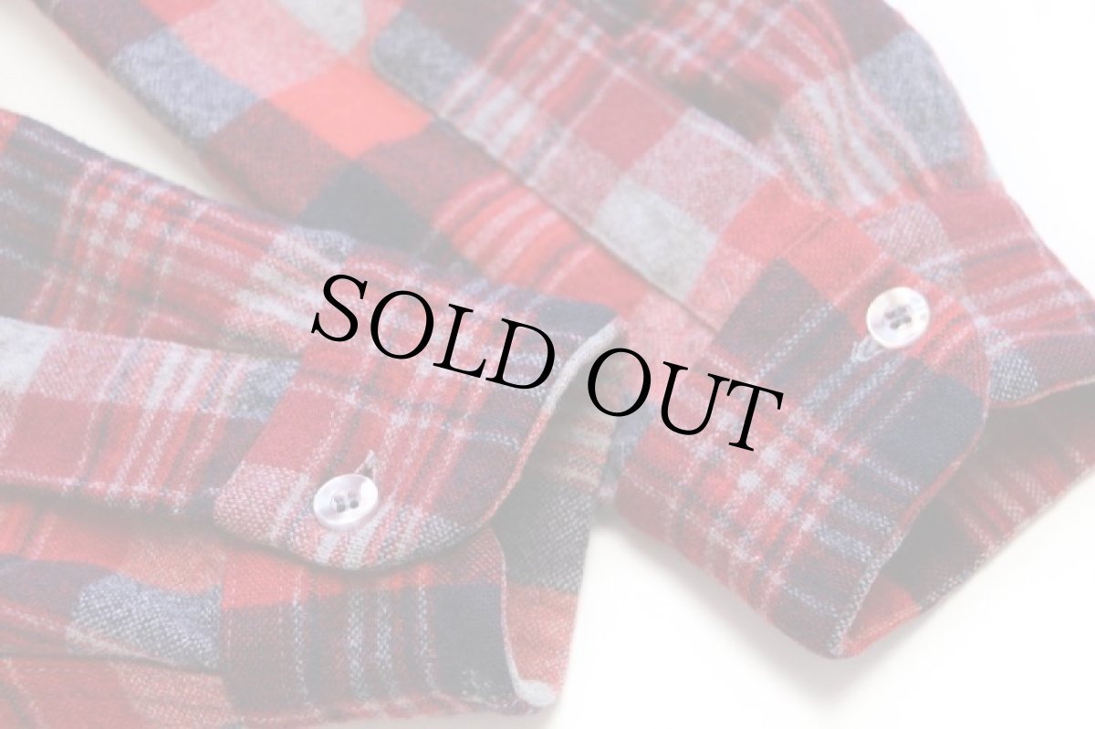 画像5: 70s USA製 PENDLETONペンドルトン チェック ウール オープンカラーシャツ L (5)