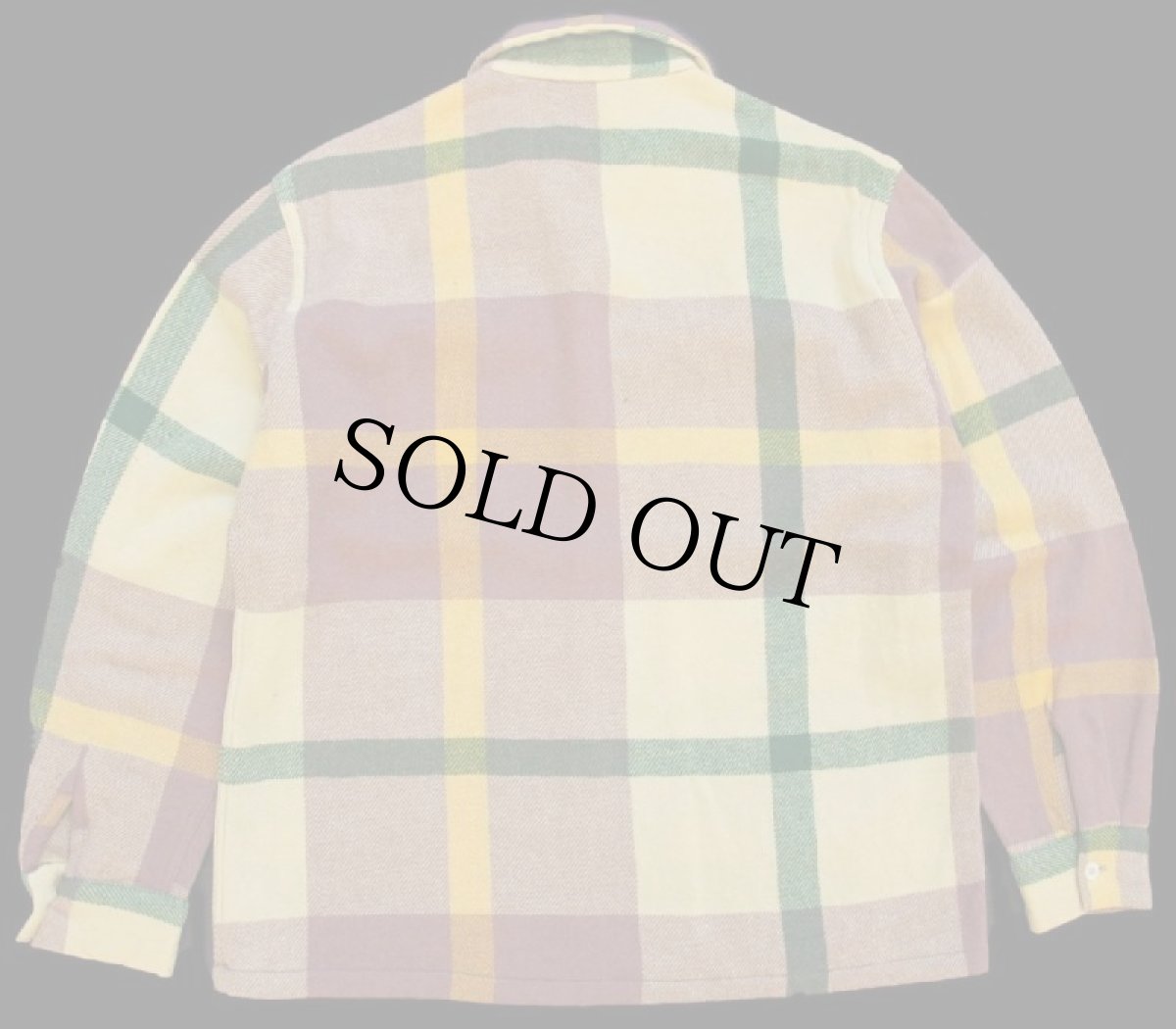 画像2: 50s USA製 McGREGORマクレガー チェック ウール オープンカラーシャツ M (2)