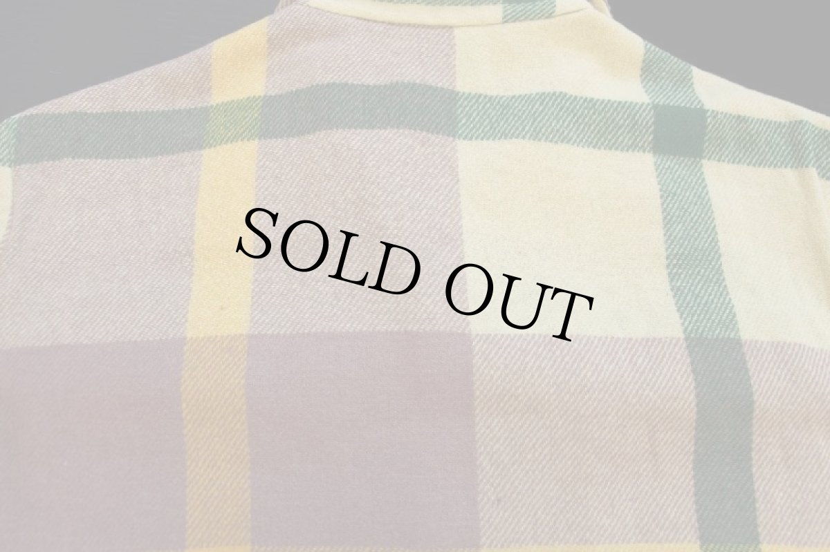 画像9: 50s USA製 McGREGORマクレガー チェック ウール オープンカラーシャツ M (9)