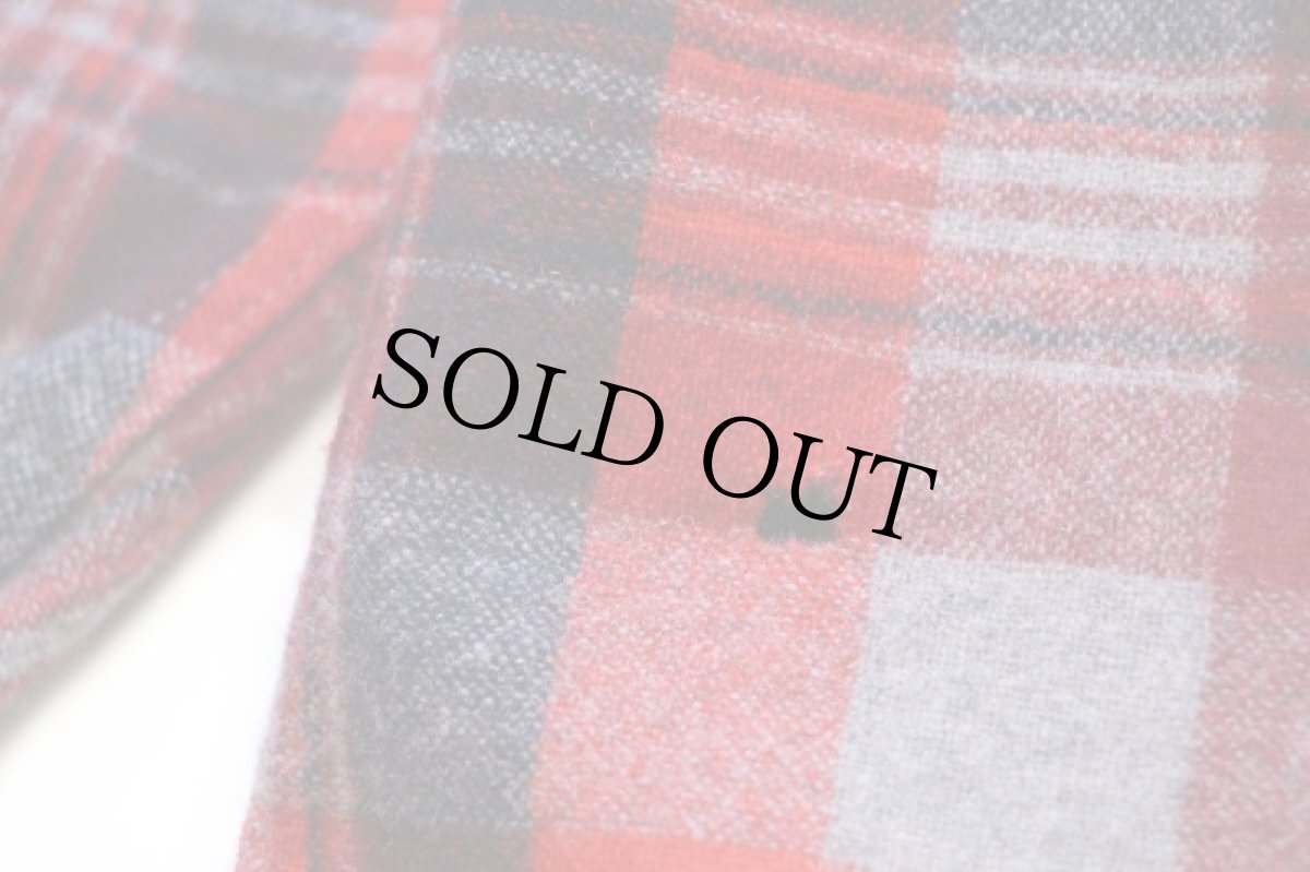 画像6: 70s USA製 PENDLETONペンドルトン チェック ウール オープンカラーシャツ L (6)