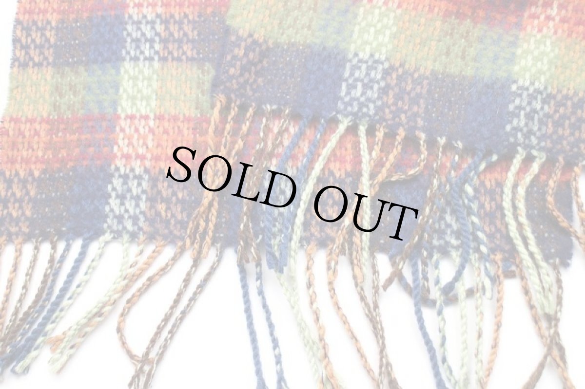 画像5: スコットランド製 編み柄 チェック カシミヤ マフラー (5)