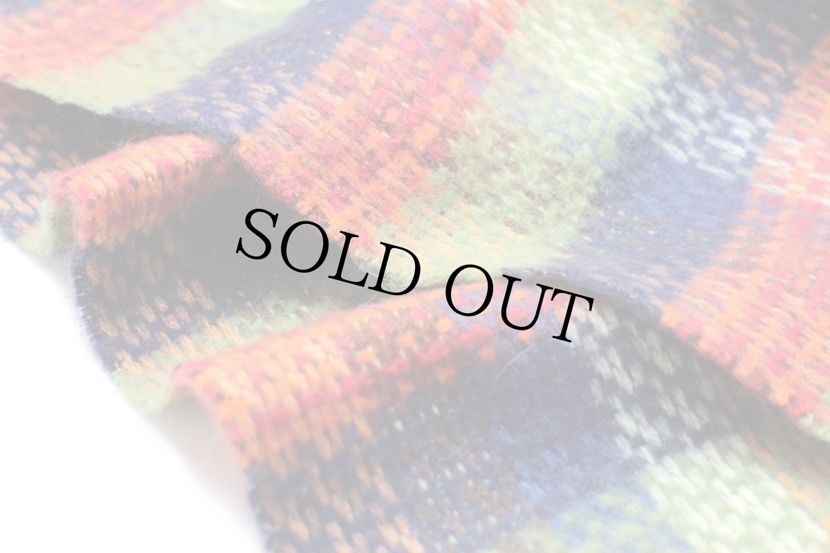 画像4: スコットランド製 編み柄 チェック カシミヤ マフラー (4)