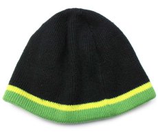画像2: THE NORTH FACEノースフェイス アクリル ビーニー ニットキャップ 黒×緑×蛍光イエロー YOUTH M★ニット帽 (2)
