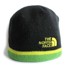 画像3: THE NORTH FACEノースフェイス アクリル ビーニー ニットキャップ 黒×緑×蛍光イエロー YOUTH M★ニット帽 (3)