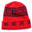 90s USA製 CAPAMERICA MARS RHI 雪柄 アクリル ニットキャップ