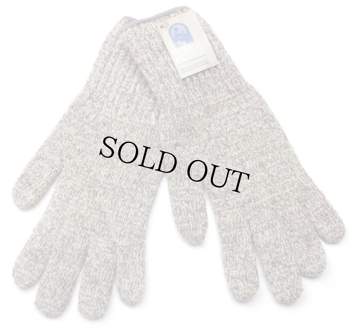 画像2: デッドストック★80s USA製 The VILLAGE KNITTER ウールニット グローブ ブラウンベージュ ミックス M★手袋 (2)