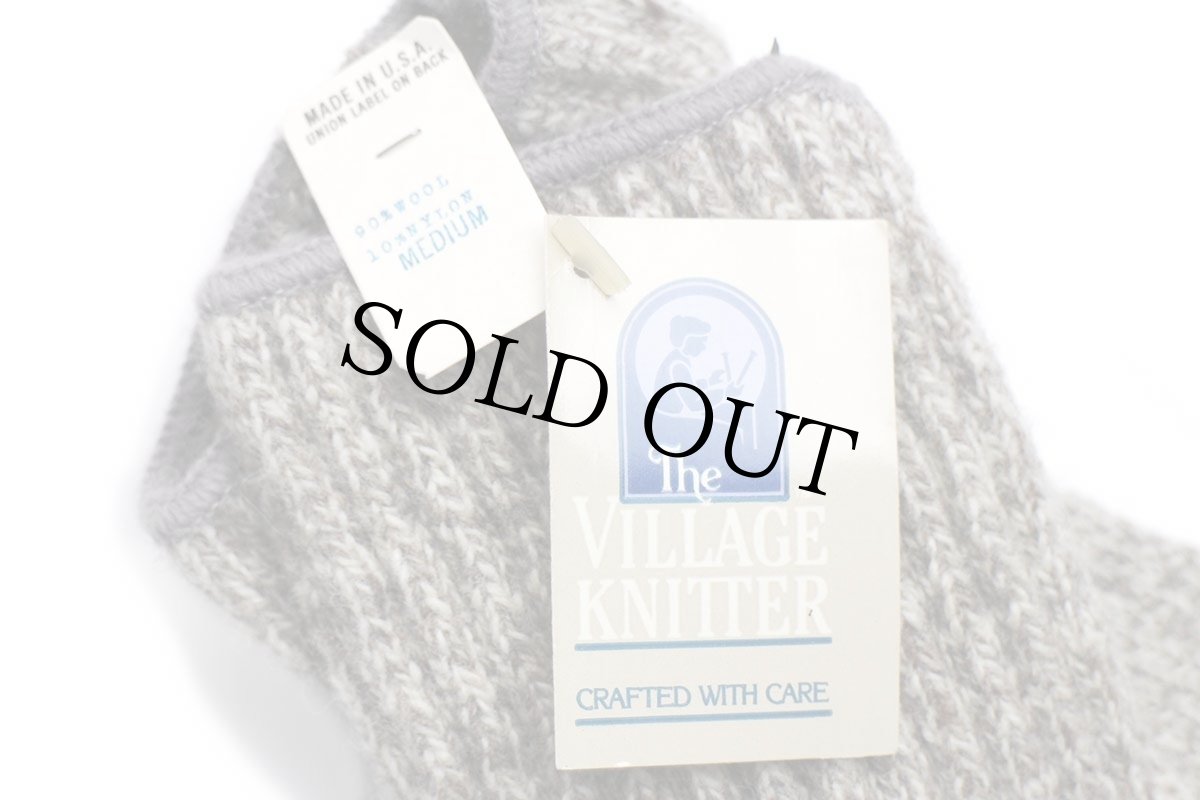 画像4: デッドストック★80s USA製 The VILLAGE KNITTER ウールニット グローブ ブラウンベージュ ミックス M★手袋 (4)