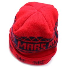 画像5: 90s USA製 CAPAMERICA MARS RHI 雪柄 アクリル ニットキャップ 赤★ニット帽 (5)