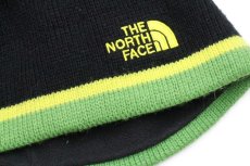 画像6: THE NORTH FACEノースフェイス アクリル ビーニー ニットキャップ 黒×緑×蛍光イエロー YOUTH M★ニット帽 (6)
