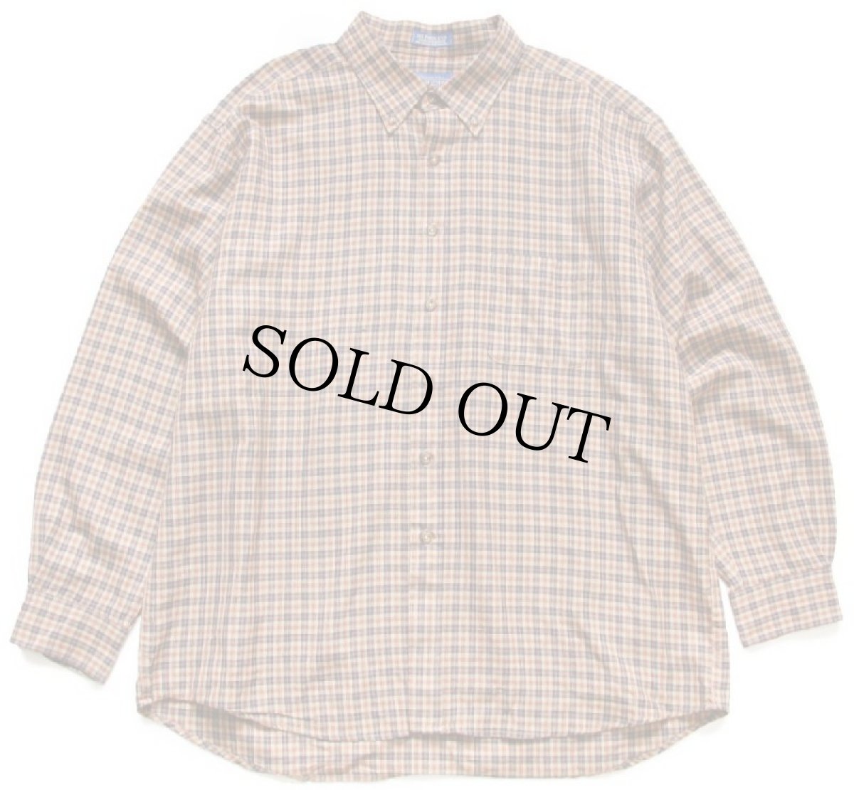 画像1: メキシコ製 SIR PENDLETONサーペンドルトン タータンチェック ボタンダウン ウーステッド ウールシャツ XXL★特大 (1)