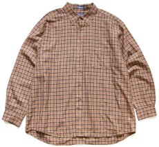 画像1: メキシコ製 SIR PENDLETONサーペンドルトン タータンチェック ボタンダウン ウーステッド ウールシャツ XXL★特大 (1)