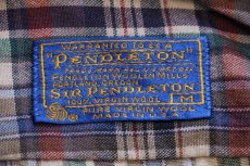 画像4: 70s USA製 SIR PENDLETONサーペンドルトン チェック ボタンダウン ウールシャツ M (4)