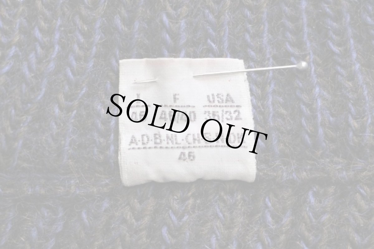 画像5: 90s イタリア製 BELFE ハイネック エルボーパッチ付き ローゲージ ウールニット セーター ミックス 46 (5)