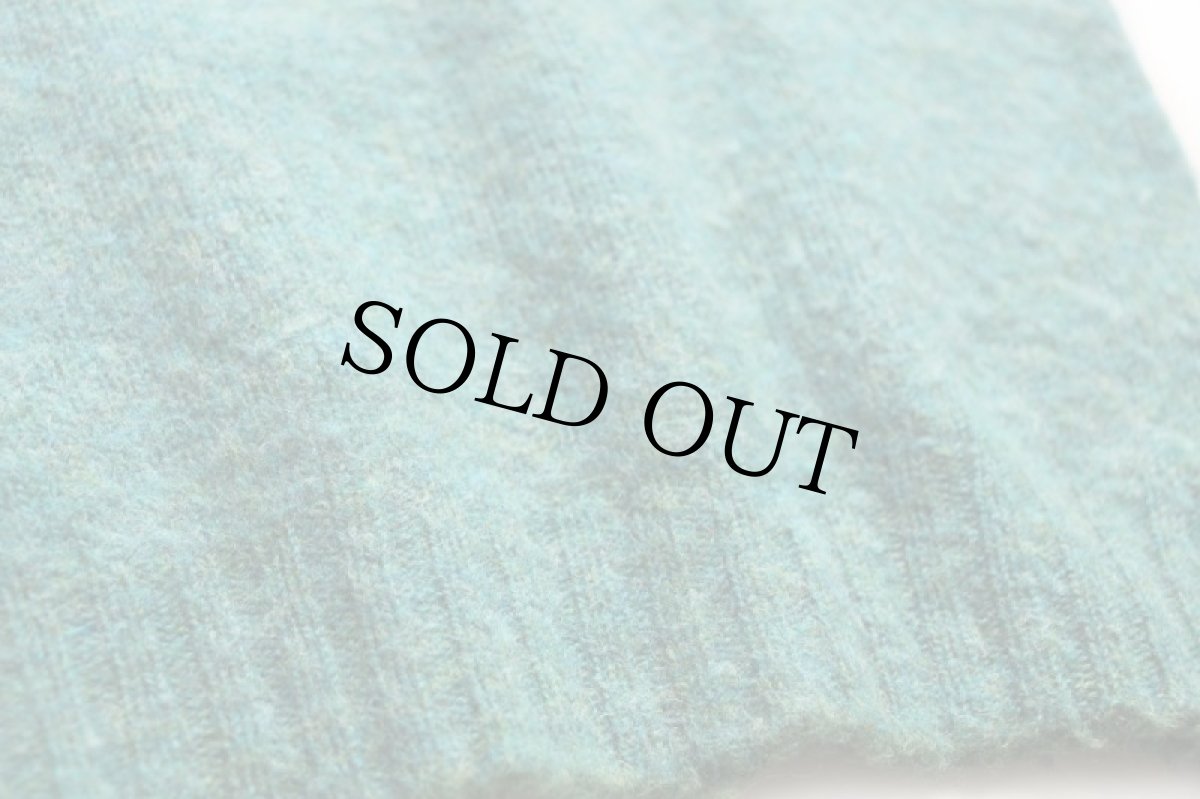 画像5: スコットランド製 Laurence J Smith ウールニット セーター グリーン×ブルー ミックス (5)