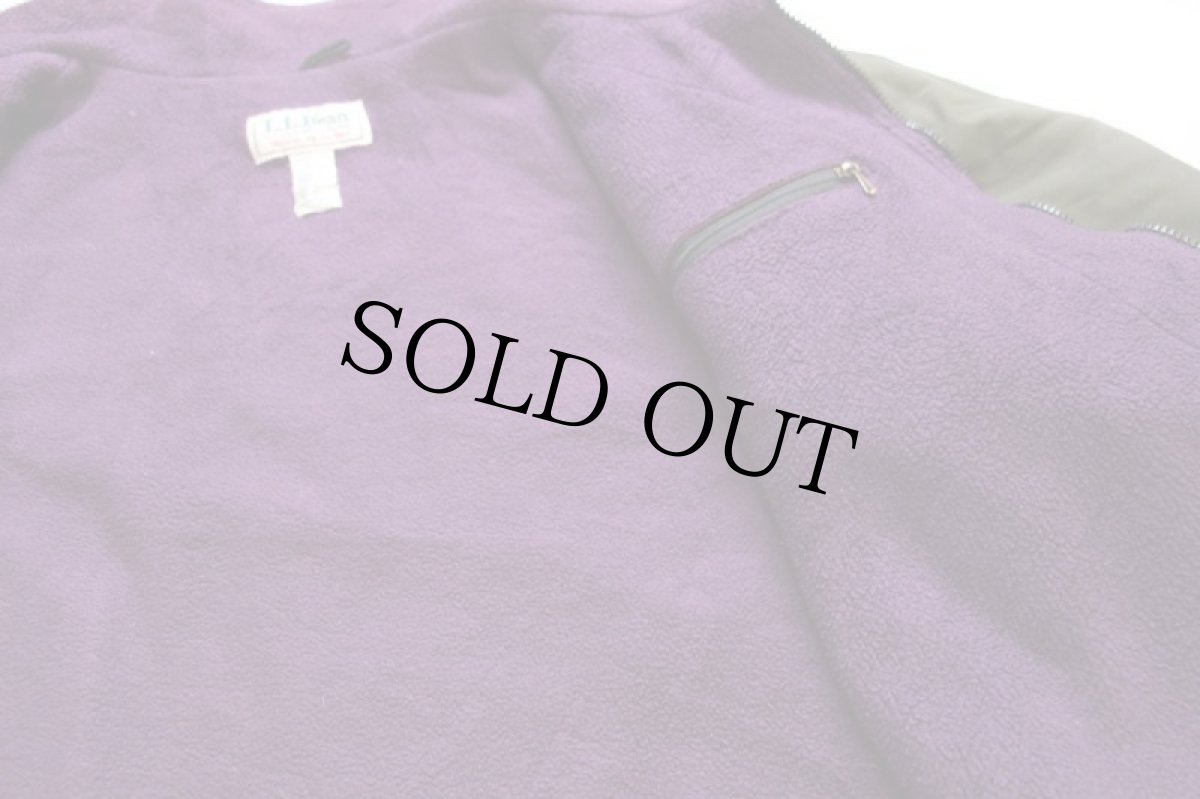 画像5: 90s USA製 L.L.Bean ウォームアップ フリースライナー ナイロンジャケット オリーブドラブ XL (5)