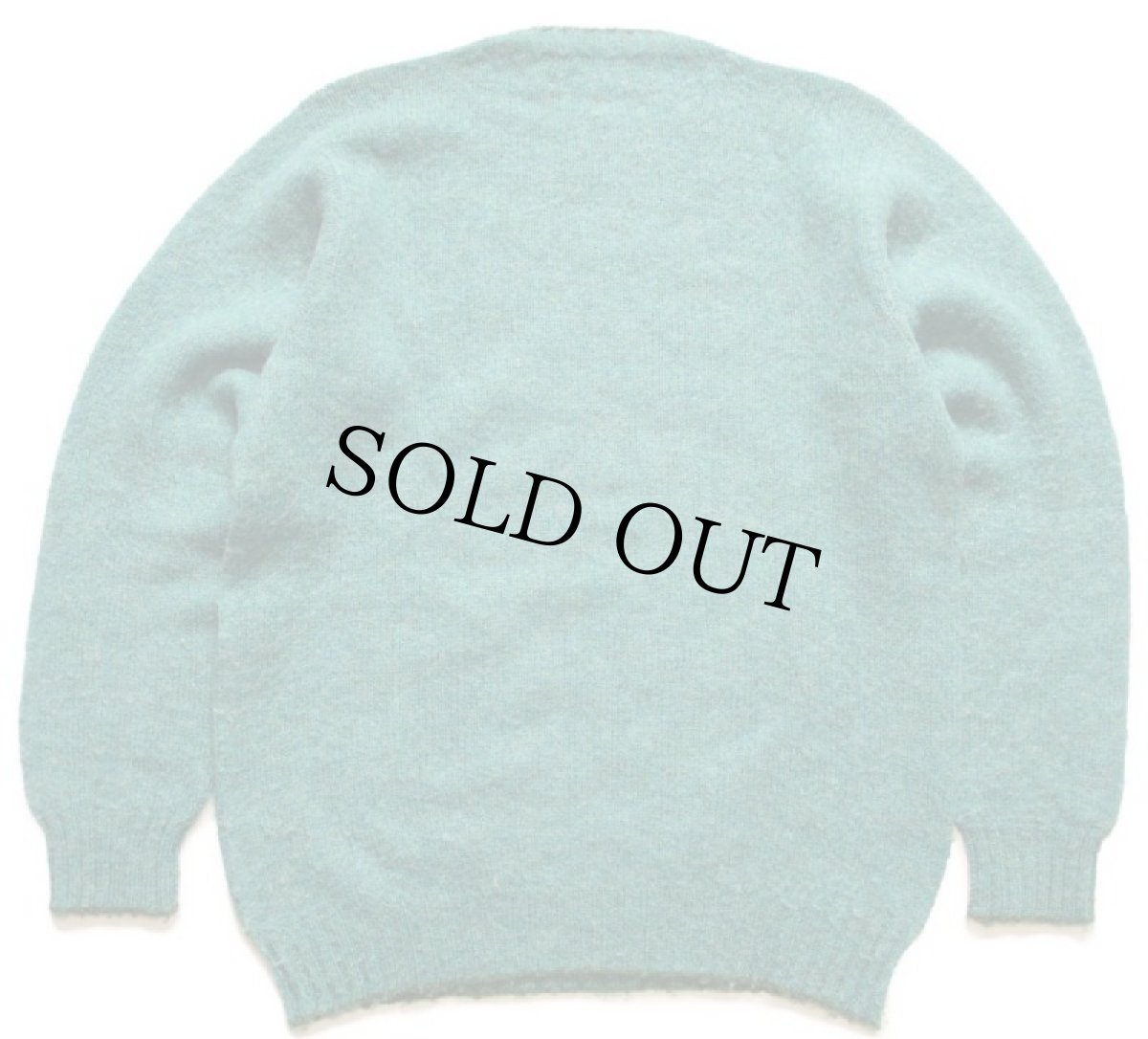 画像2: スコットランド製 Laurence J Smith ウールニット セーター グリーン×ブルー ミックス (2)