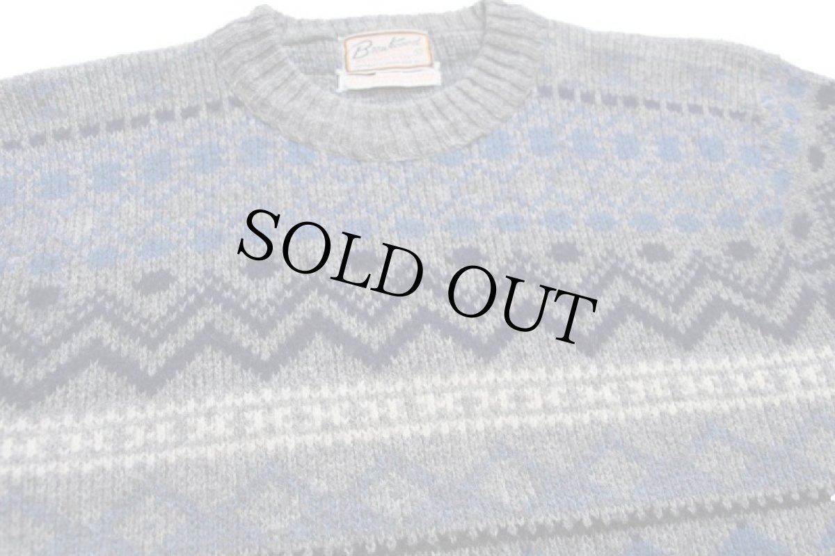 画像3: 60s Brentwood ノルディック柄 シェットランドウール×アクリルニット セーター L (3)