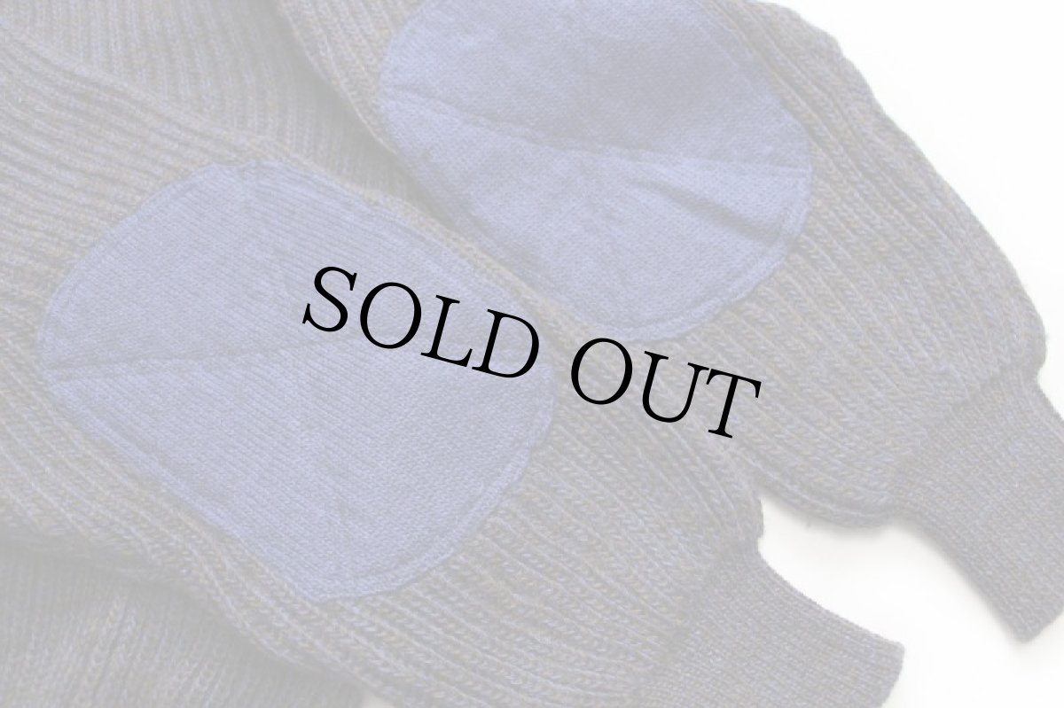 画像7: 90s イタリア製 BELFE ハイネック エルボーパッチ付き ローゲージ ウールニット セーター ミックス 46 (7)