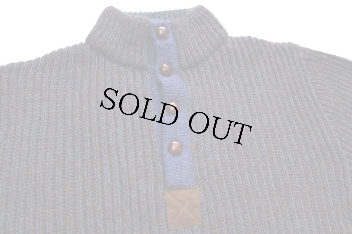 画像3: 90s イタリア製 BELFE ハイネック エルボーパッチ付き ローゲージ ウールニット セーター ミックス 46 (3)