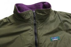 画像3: 90s USA製 L.L.Bean ウォームアップ フリースライナー ナイロンジャケット オリーブドラブ XL (3)