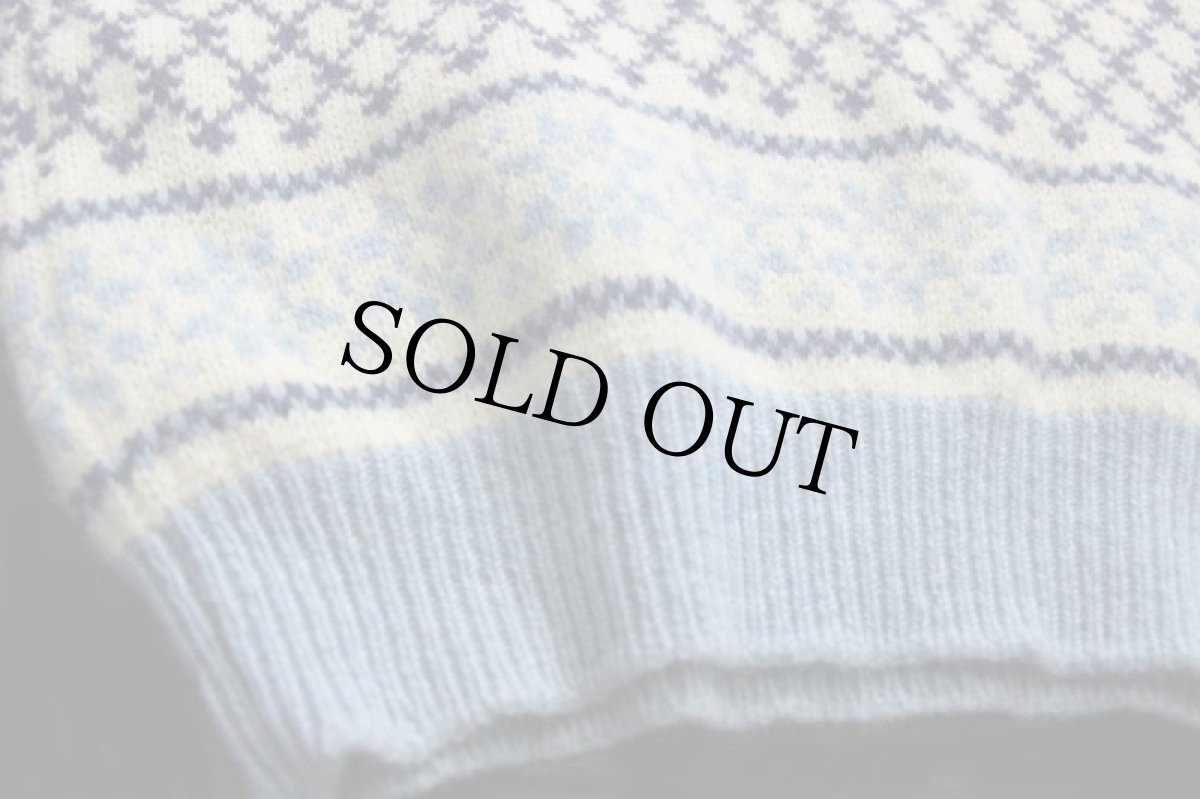 画像5: 80s イタリア製 benettonベネトン 雪柄 ノルディック柄 シェットランド ウールニット セーター 52 (5)