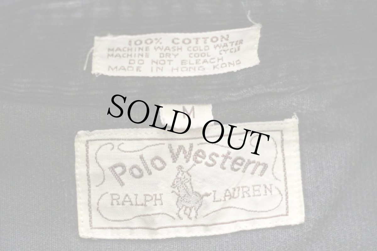 画像4: 70s Polo Western RALPH LAURENラルフローレン コットン コーデュロイ ウエスタンシャツ 黒 M (4)