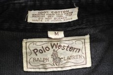 画像4: 70s Polo Western RALPH LAURENラルフローレン コットン コーデュロイ ウエスタンシャツ 黒 M (4)