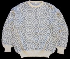 画像1: 90s イタリア製 gabriella 立体編み アルパカ×アクリルニット セーター グレー×ナチュラル (1)