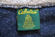 画像4: 90s USA製 Cabela'sカベラス モックネック パイル フリース スウェット 紺 ミックス XL (4)