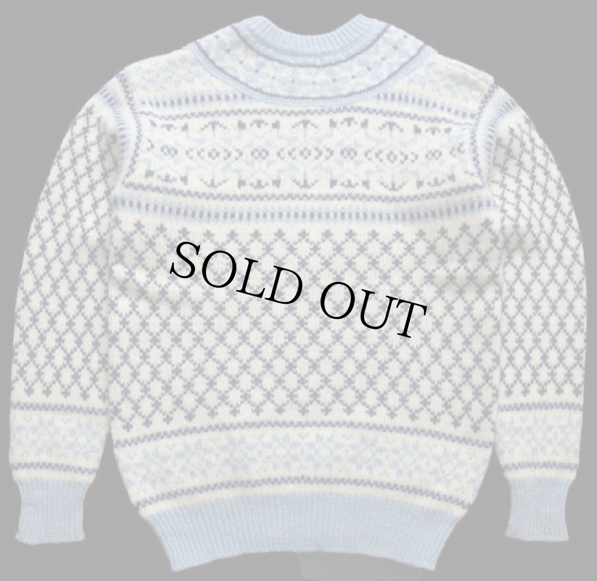 画像2: 80s イタリア製 benettonベネトン 雪柄 ノルディック柄 シェットランド ウールニット セーター 52 (2)