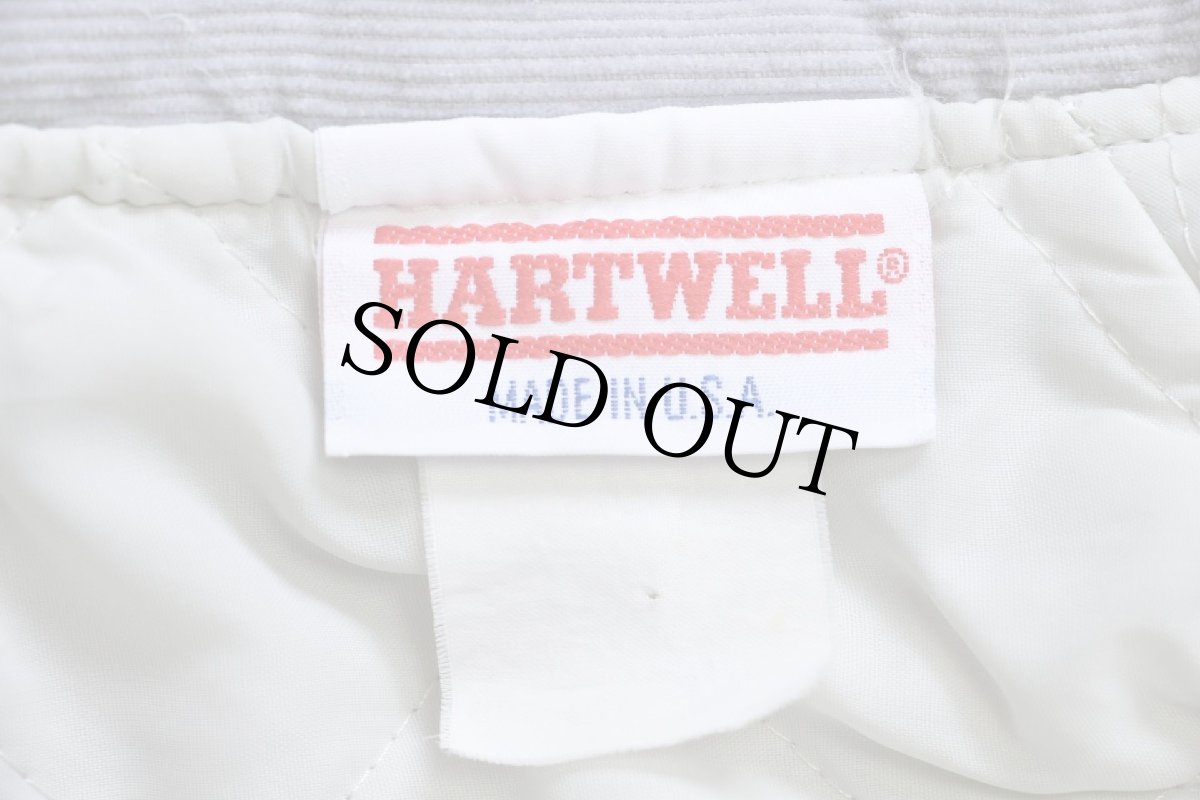 画像5: 90s USA製 HARTWELL UNION PACIFIC RAILROAD マスコット刺繍 キルティングライナー コーデュロイスタジャン グレー (5)