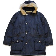 画像1: 00s USA製 WOOLRICH JOHN RICH&BROS. ウールリッチ コヨーテファー アークティックパーカー ダウンコート 黒 M★B-9タイプ (1)