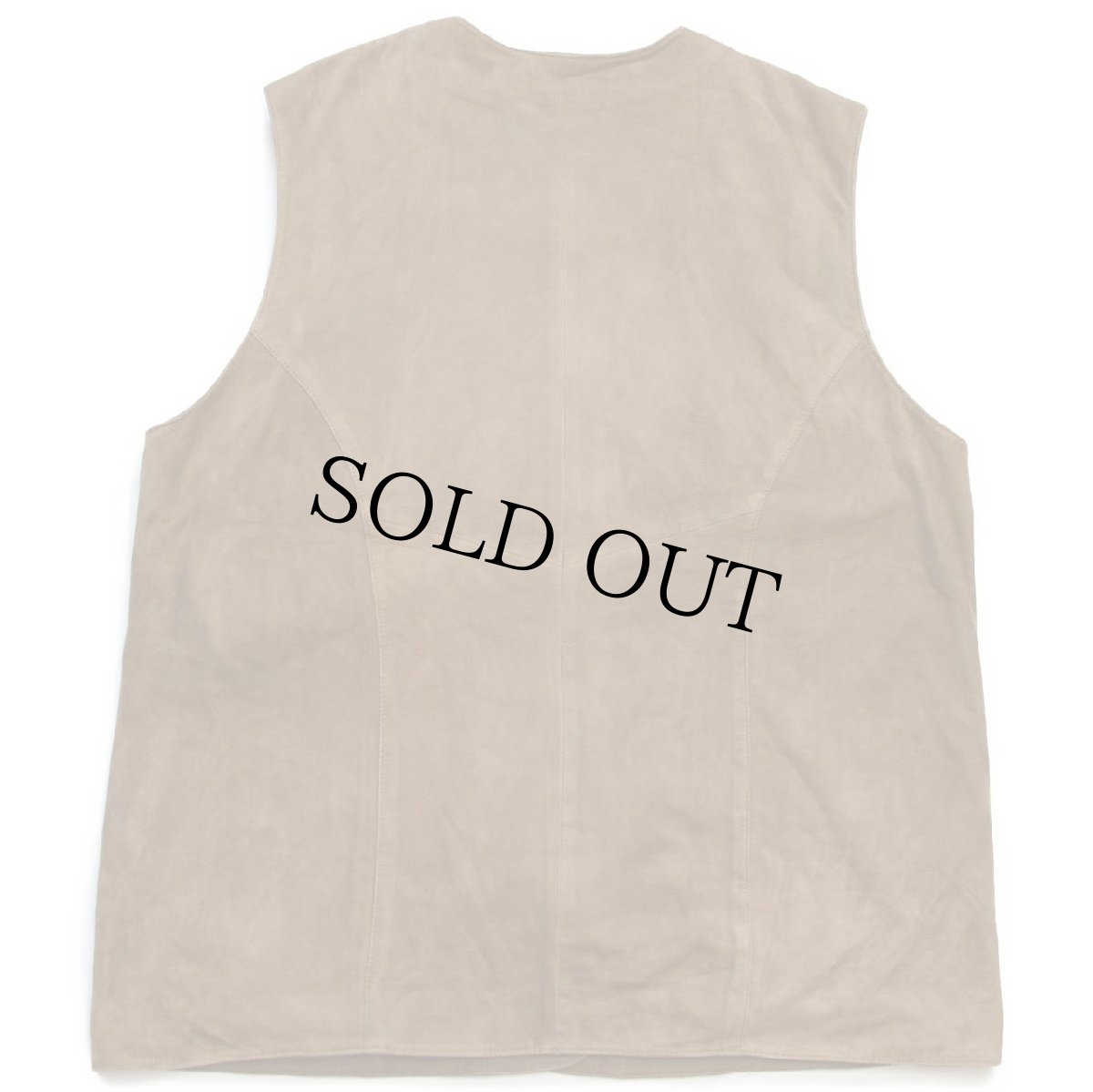 画像2: h.moser 鹿角ボタン エンボス加工 チロリアン ディアスキン スエード レザーベスト 茶 46 (2)