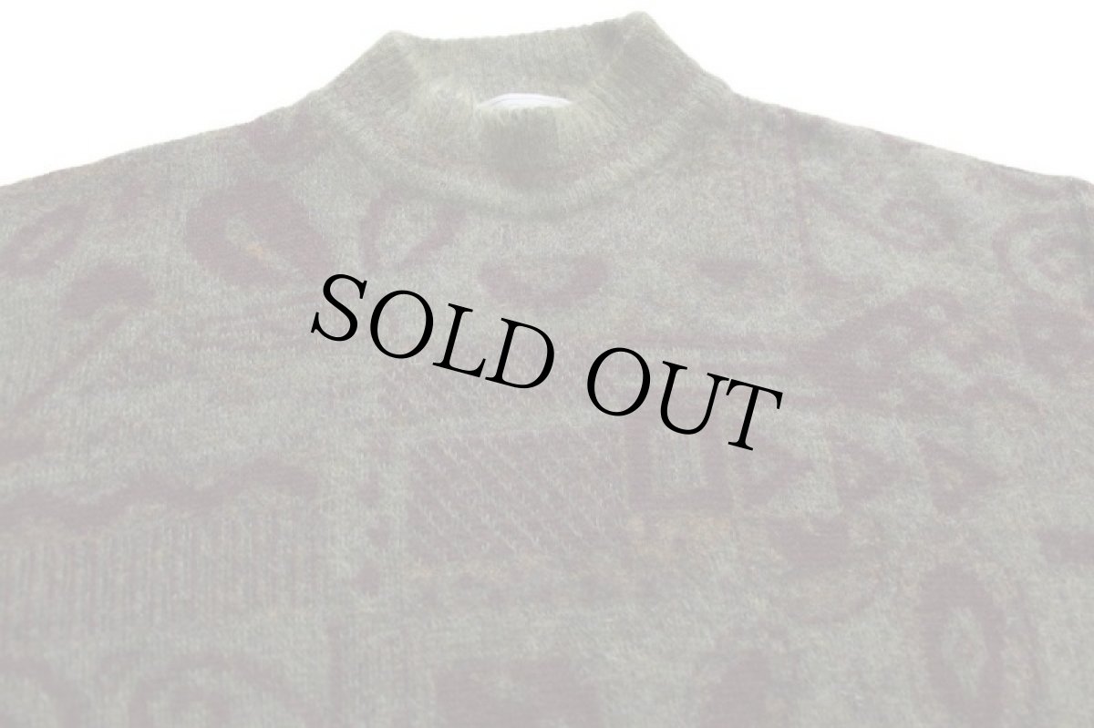 画像3: 90s イタリア製 Bizzarro 渦巻き柄 モックネック ウール×キッドモヘヤニット セーター 50 (3)