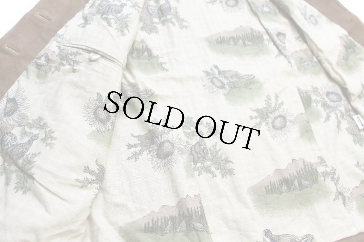 画像5: h.moser 鹿角ボタン エンボス加工 チロリアン ディアスキン スエード レザーベスト 茶 46 (5)