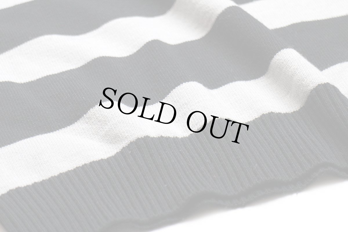 画像5: 90s LACOSTEラコステ 太ボーダー ウール×アクリルニット セーター 黒×ライトグレー 7 (5)