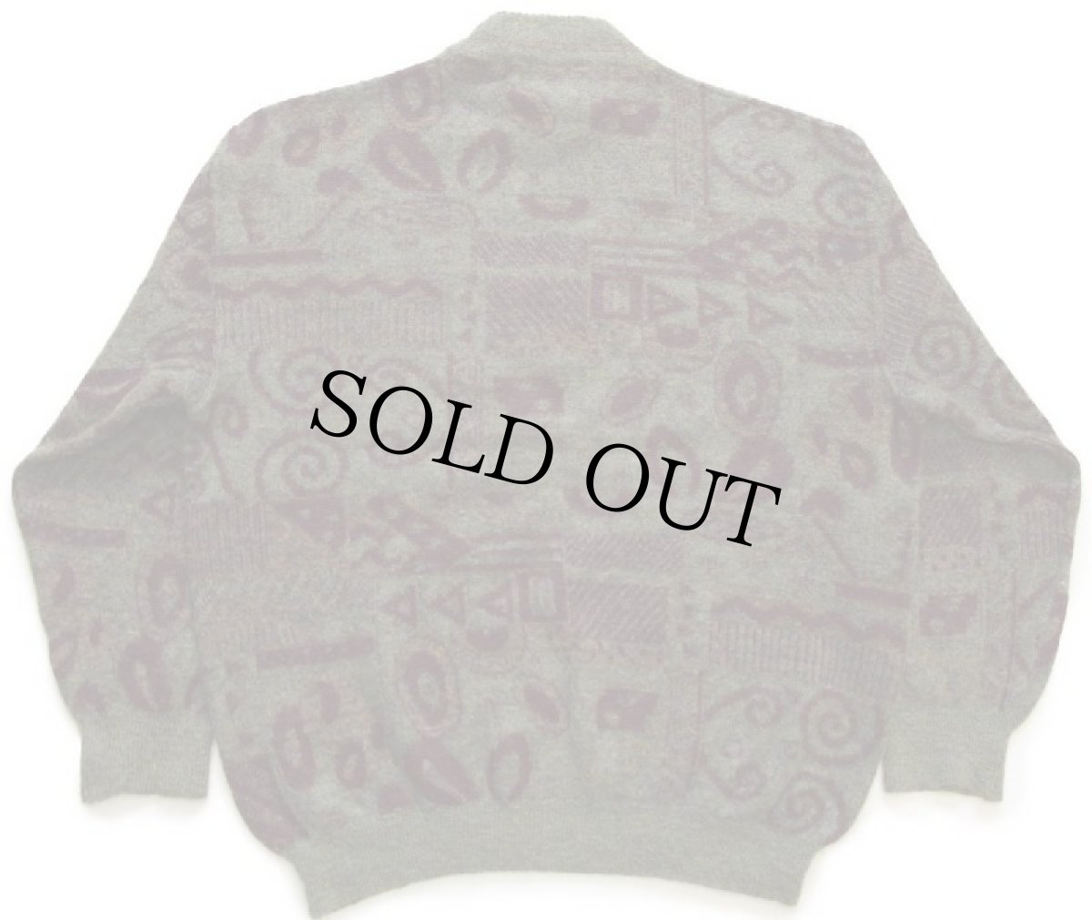 画像2: 90s イタリア製 Bizzarro 渦巻き柄 モックネック ウール×キッドモヘヤニット セーター 50 (2)