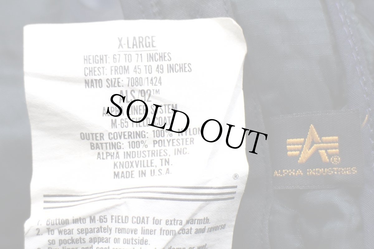 画像4: USA製 ALPHAアルファ パチポケ ナイロン キルティングライナー 紺 XL (4)