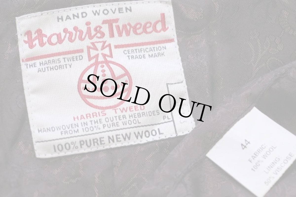 画像4: EU製 Harris Tweedハリスツイード チェック ツイード ウールベスト 44★ジレ (4)