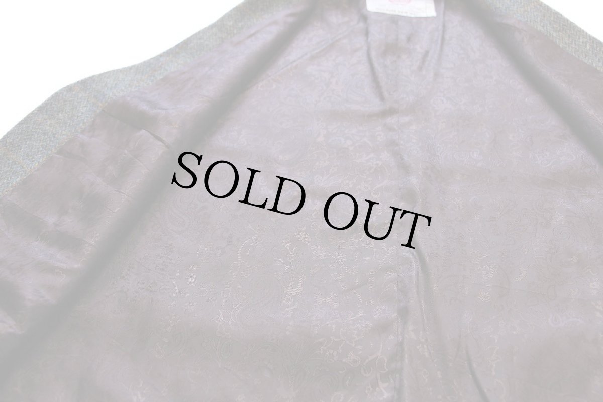 画像5: EU製 Harris Tweedハリスツイード チェック ツイード ウールベスト 44★ジレ (5)