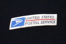 画像6: 90s USA製 UNITED STATES POSTAL SERVICE パッチ付き アクリルニット フルジップ セーター 濃紺 3XL★特大 カーディガン (6)