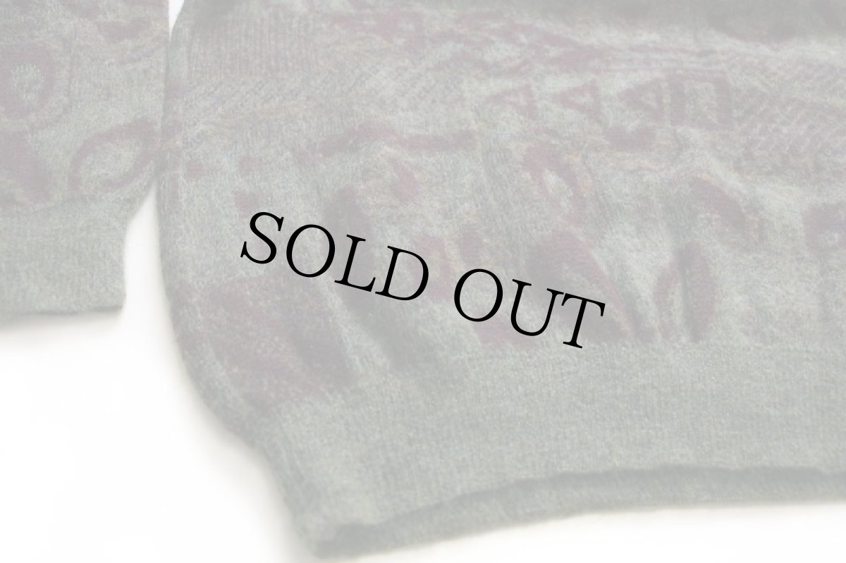 画像5: 90s イタリア製 Bizzarro 渦巻き柄 モックネック ウール×キッドモヘヤニット セーター 50 (5)