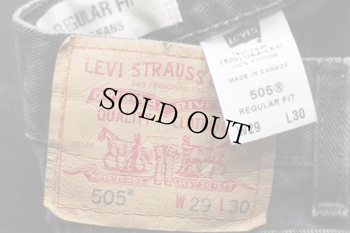 画像6: 00s カナダ製 Levi'sリーバイス 505 ブラック デニムパンツ w29 L30★62 (6)