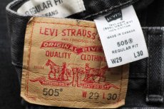 画像6: 00s カナダ製 Levi'sリーバイス 505 ブラック デニムパンツ w29 L30★62 (6)