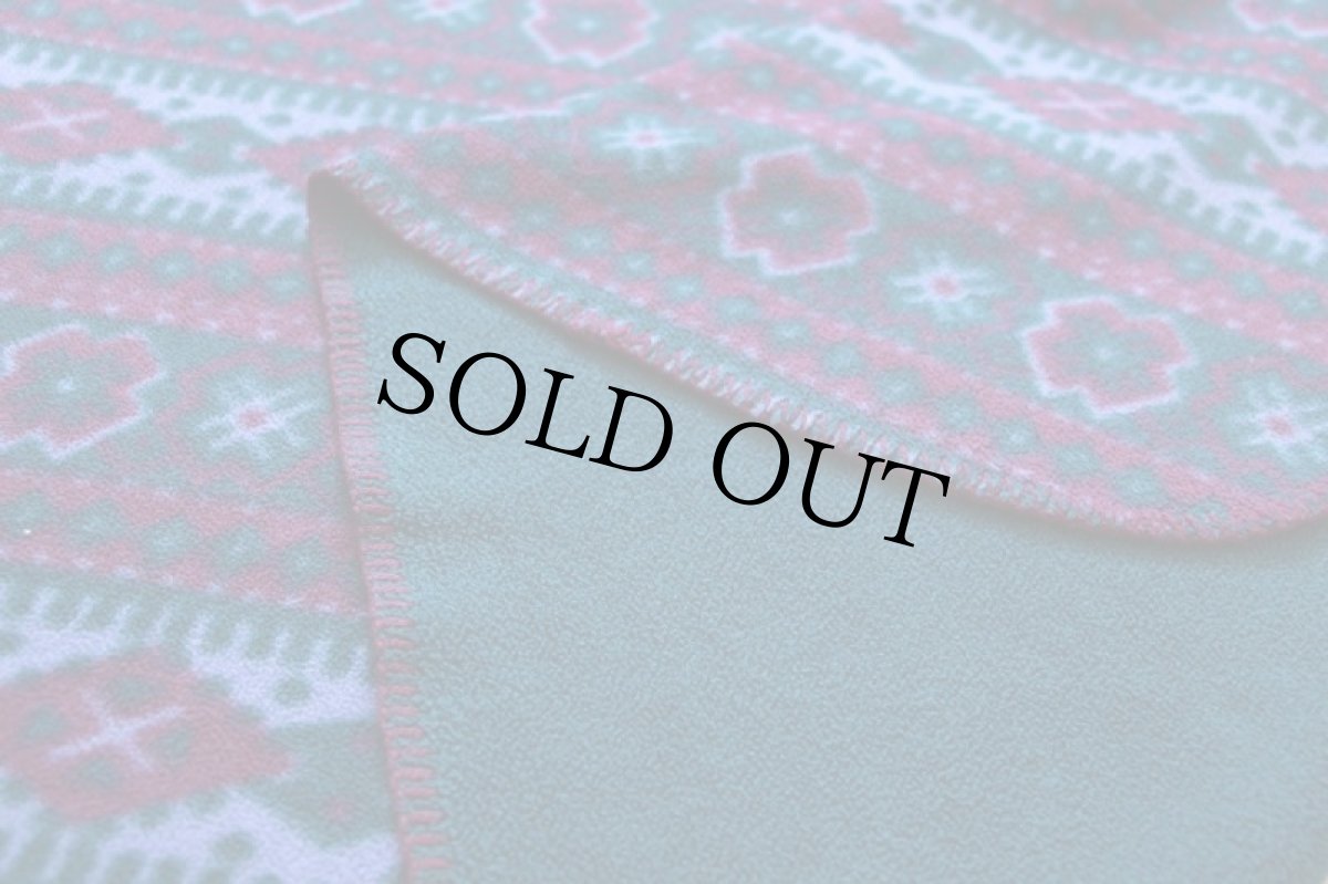 画像7: 00s EddieBauerエディーバウアー 総柄×無地 POLARTEC フリース ブランケット (7)