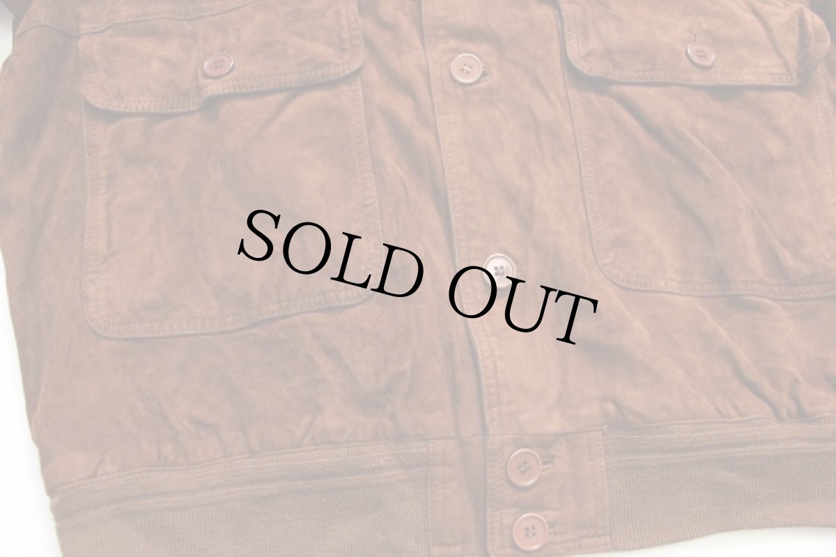 画像6: 90s VERA PELLE A-1タイプ ディアスキン スエード レザージャケット 焦げ茶 54★C (6)