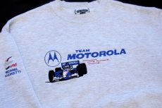 画像3: 90s メキシコ製 Leeリー TEAM MOTOROLA MICHAEL ANDRETTI フォーミュラカー 刺繍 スウェット 杢ライトグレー L (3)