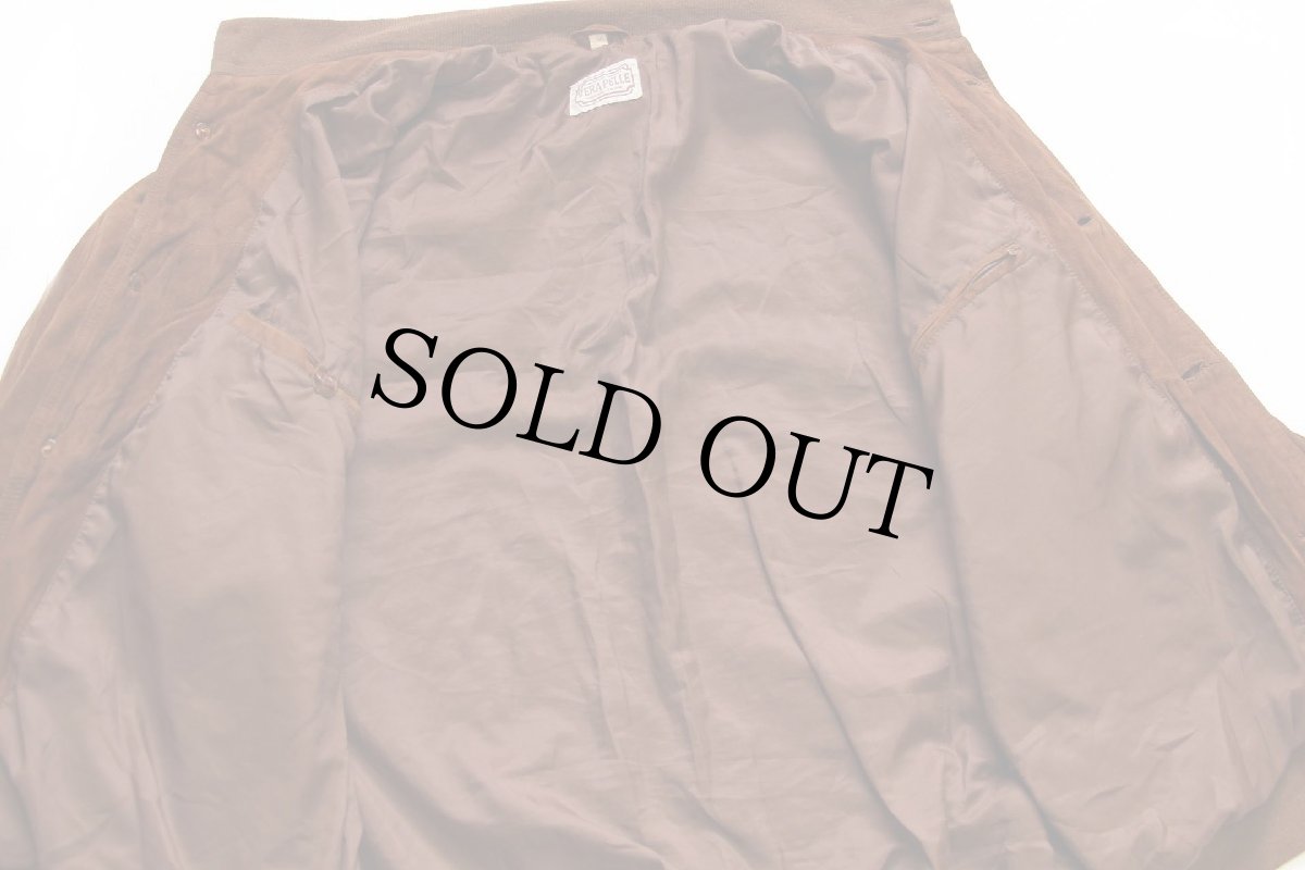 画像5: 90s VERA PELLE A-1タイプ ディアスキン スエード レザージャケット 焦げ茶 54★C (5)